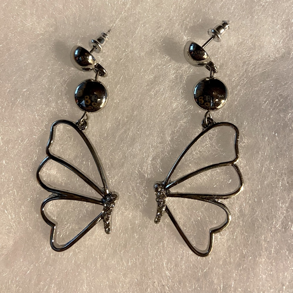Silver butterfly earrings